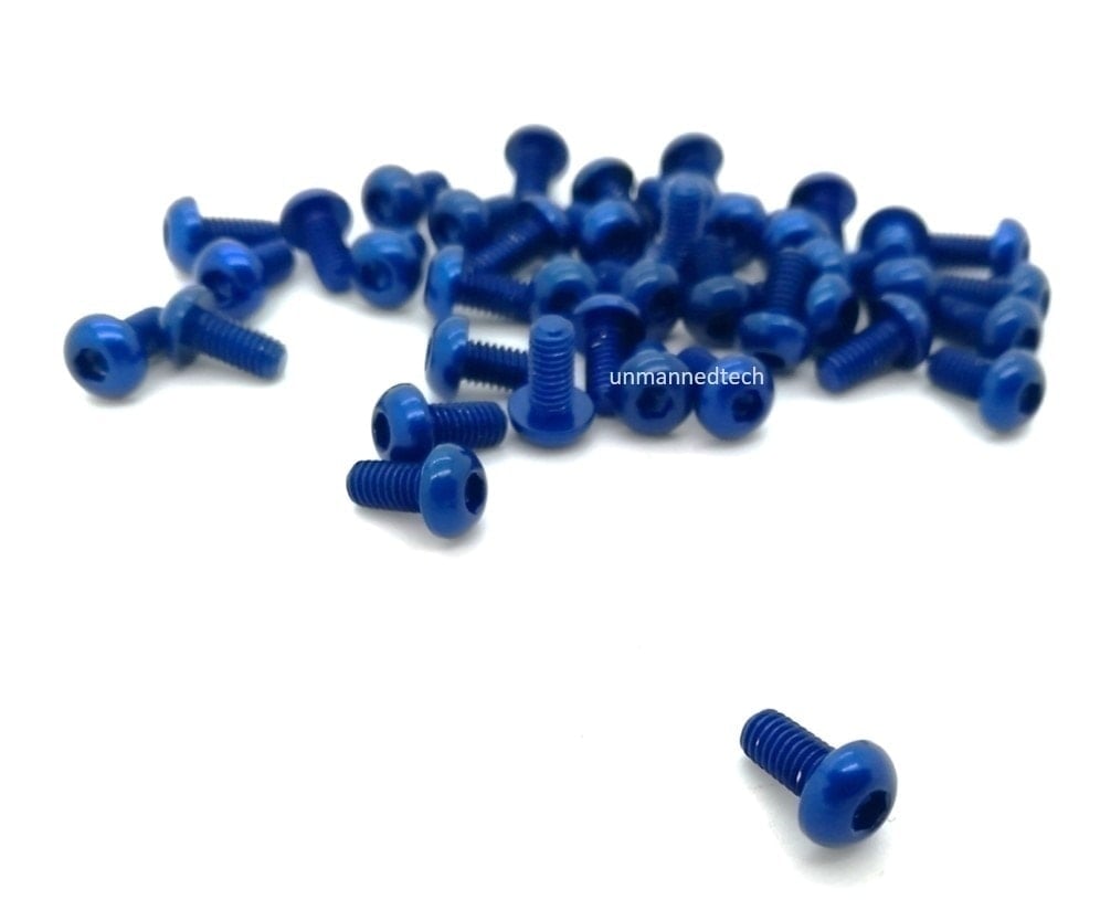 DroneBuildr Coloured 6061 Aluminium M3 Button Head Screw Pack (10pcs)