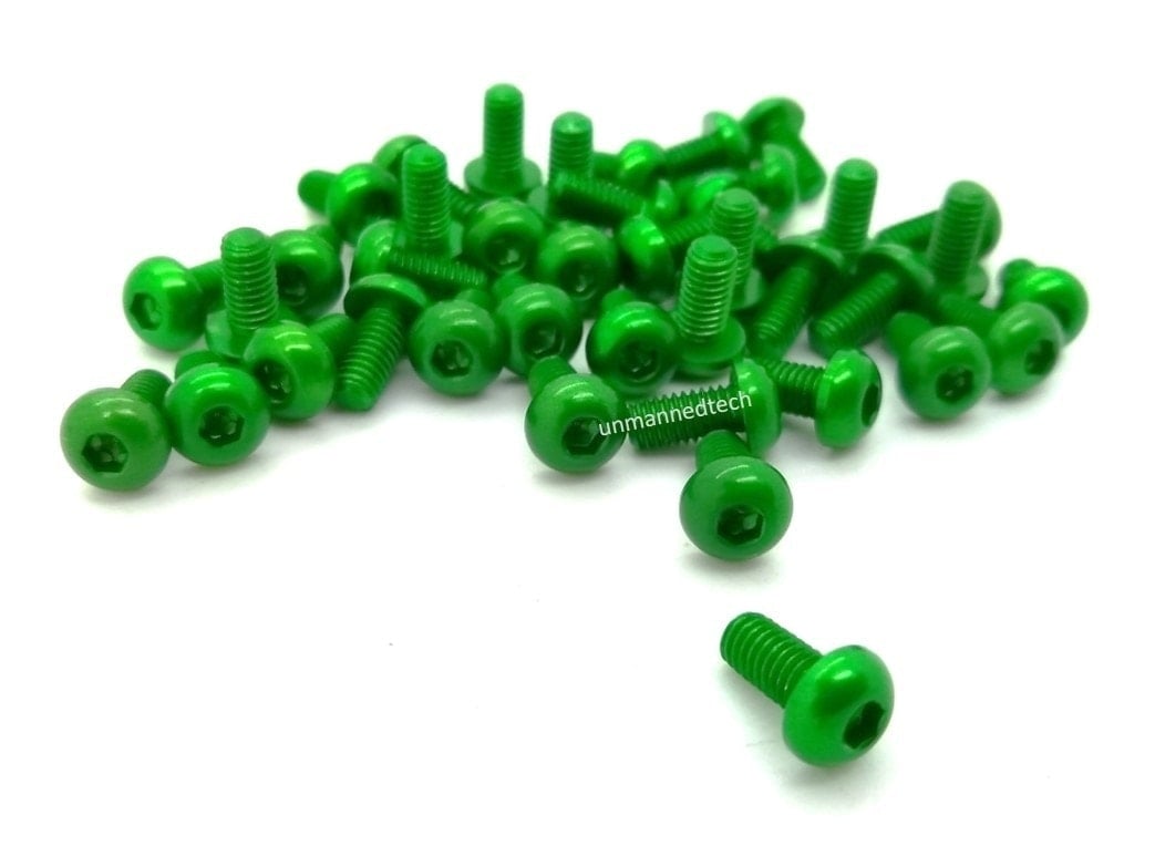 DroneBuildr Coloured 6061 Aluminium M3 Button Head Screw Pack (10pcs)