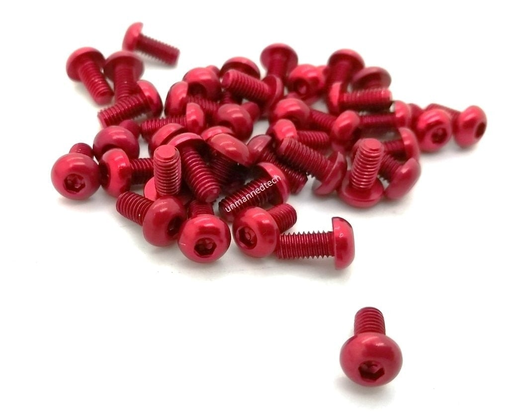 DroneBuildr Coloured 6061 Aluminium M3 Button Head Screw Pack (10pcs)