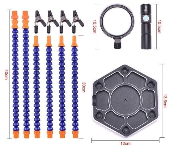 Deluxe Helping Hands Solder Station (With LED and Magnifying Glass)