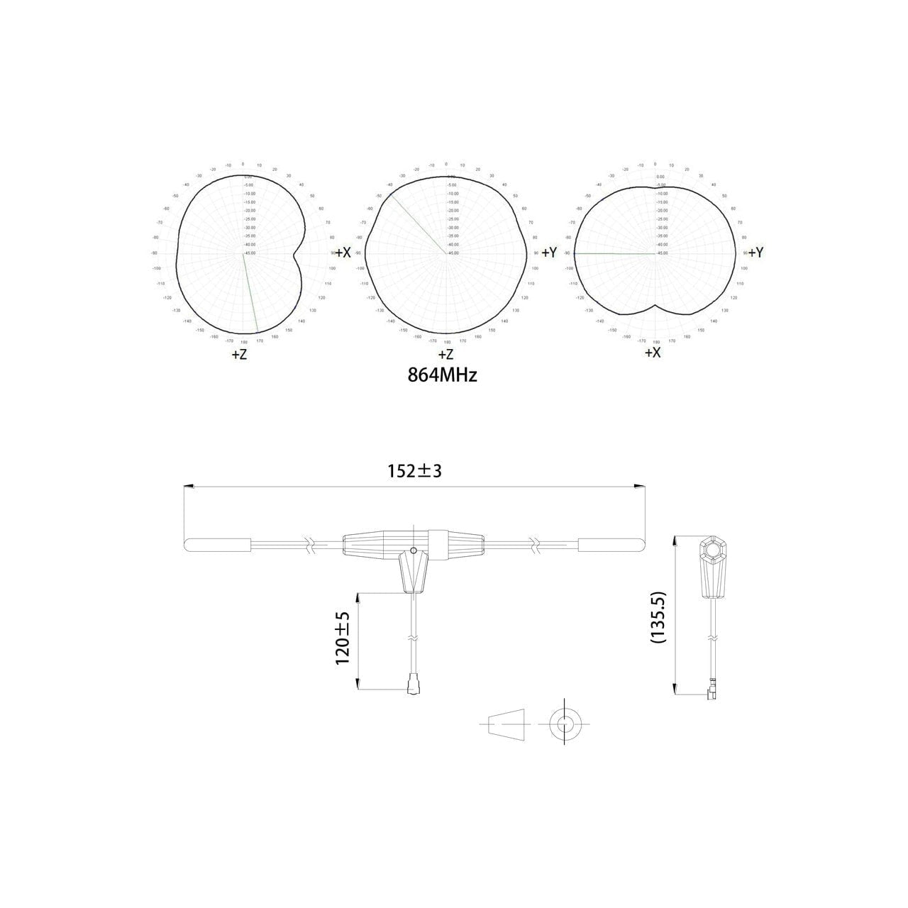 FrSky 868MHz Ipex4 Dipole T Antenna for R9 Mini / R9 MM Receiver