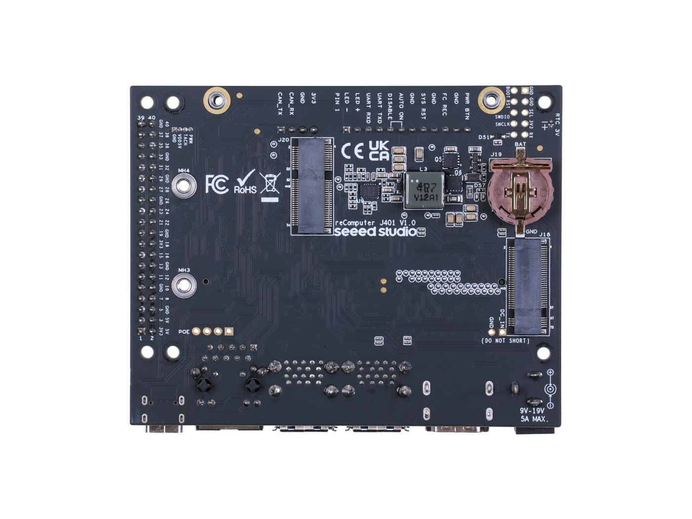 reComputer J401 - Open-source carrier board for Jetson Orin Nano/Orin NX (no power adapter)
