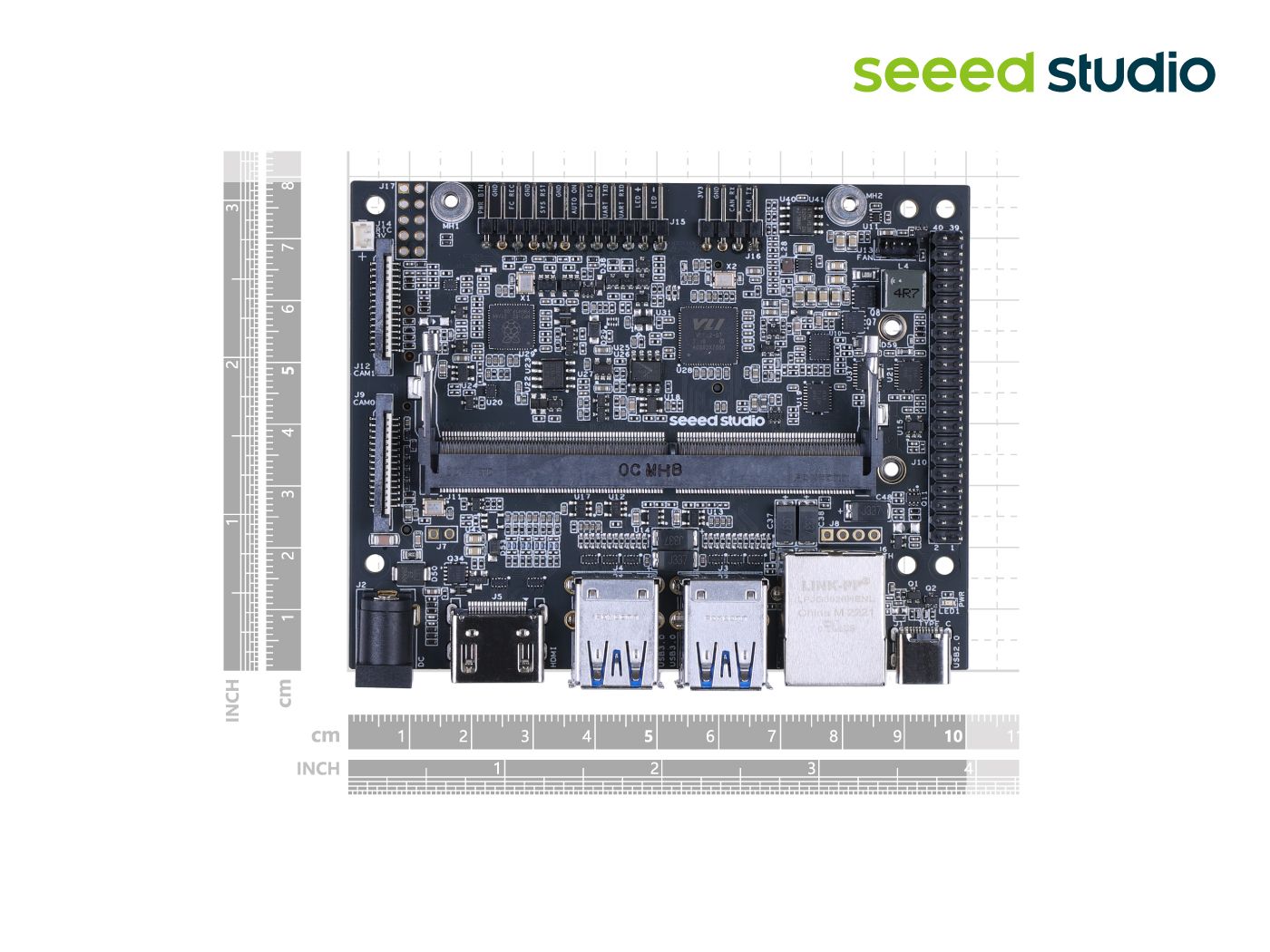 reComputer J401 - Open-source carrier board for Jetson Orin Nano/Orin NX (no power adapter)