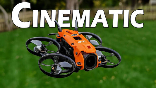 The DarkStar16 tiny FPV flyer sitting on a wooden surface.