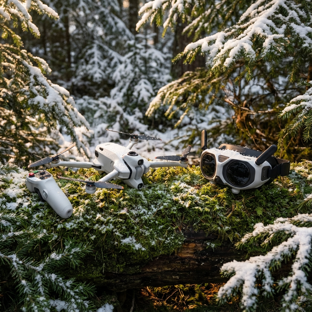 Anti-Gravity A1 FPV drone flying over a river.