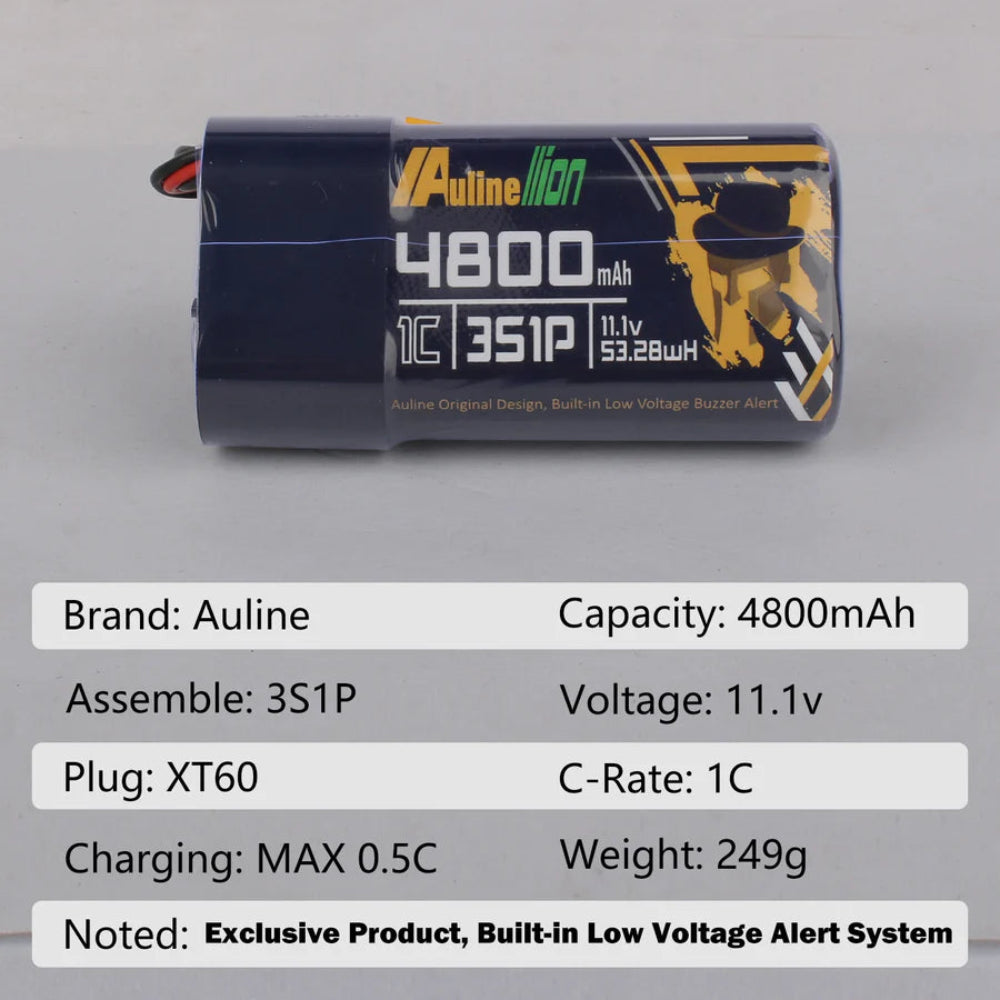 Auline 21700 4800MAH 3S1P Li-Ion Battery 11.1V XT60 - LED & Buzzer