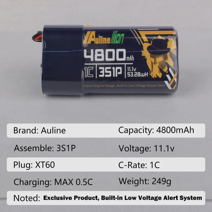 Auline 21700 4800MAH 3S1P Li-Ion Battery 11.1V XT60 - LED & Buzzer