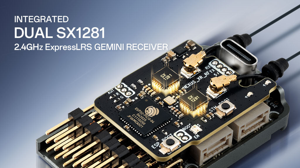 Electronic circuit board with components and text on a gradient background