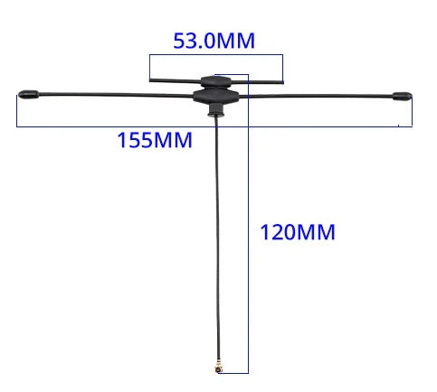 Antenne T bibande Radiomaster UFL (2,4 GHz + 900 MHz)