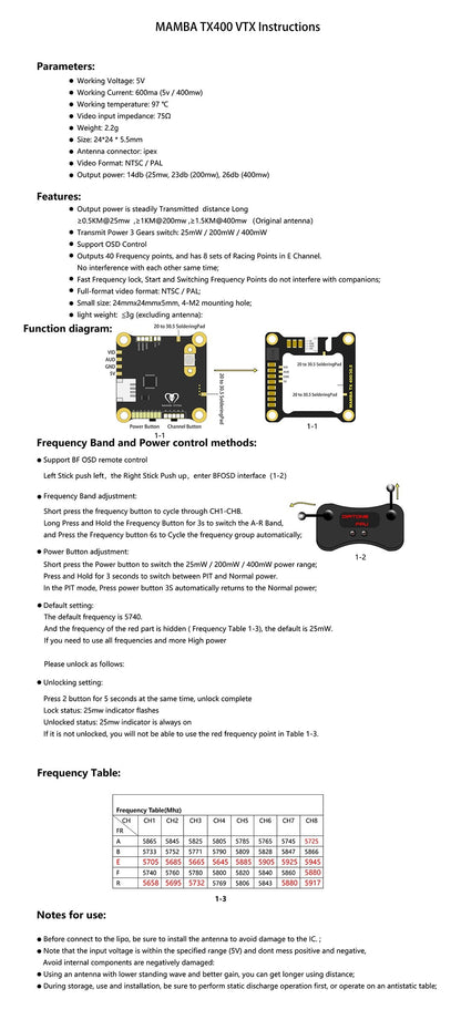 Diatone Mamba TX400 Video Transmitter