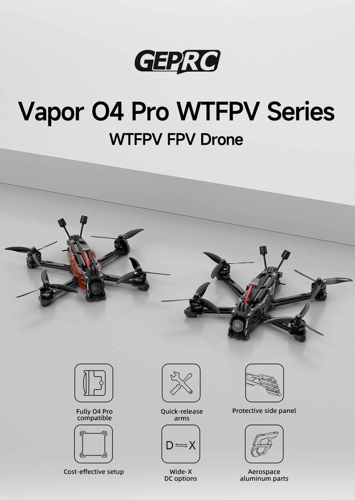 GEPRC Vapor-X5 O4 Pro WTFPV 5" 6S FPV Freestyle Drohne - DJI O4 Ready Performance