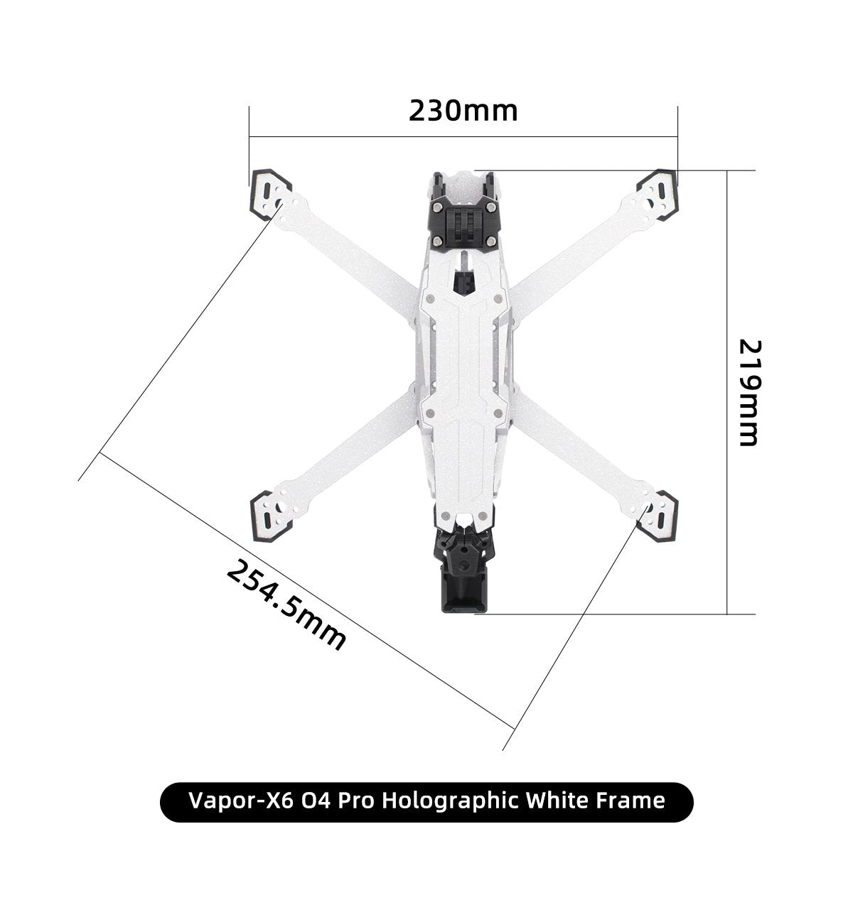 GEPRC Vapor O4 Pro Holographic White Freestyle FPV Frame (D5/X5/X6)