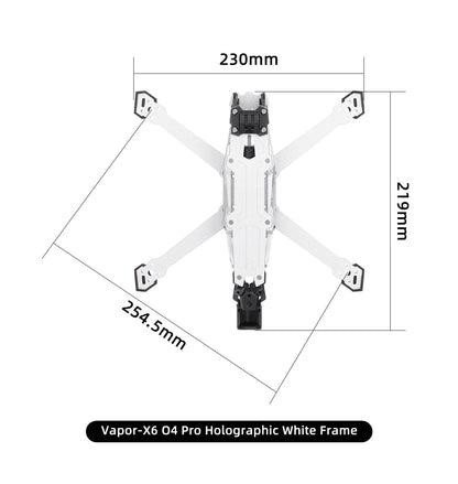 GEPRC Vapor O4 Pro Holographic White Freestyle FPV Frame (D5/X5/X6)