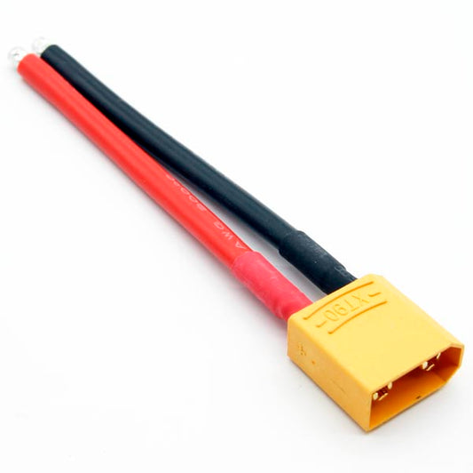 Amass XT90 Male Connector Pigtail - 10cm Pre-Soldered 10AWG Silicon Lead