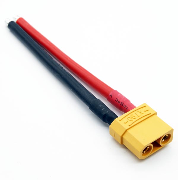 Amass XT90 Female Connector with 10cm 10AWG Silicone Wire Pigtail
