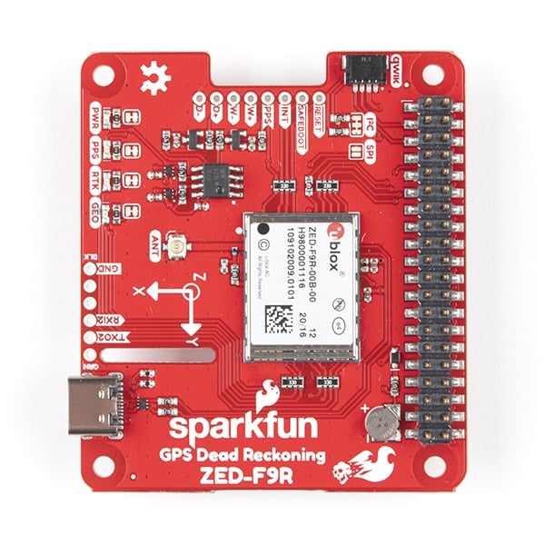SparkFun GPS-RTK Dead Reckoning pHAT for Raspberry Pi (ZED-F9R)