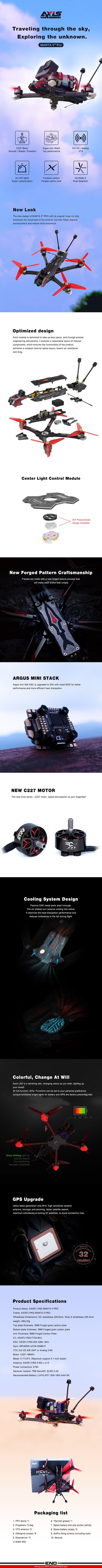 Axisflying MANTA 5 PRO High Performance FPV O3 Drone