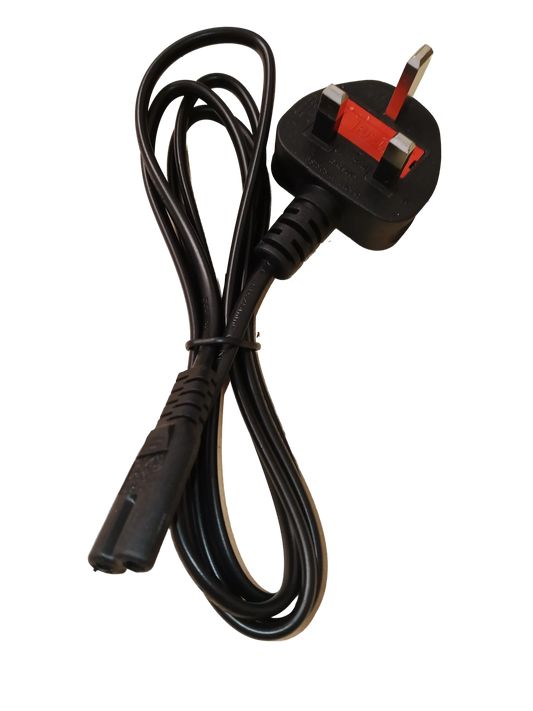 13A IEC 60320 C7 (figure-8, shotgun) connector (UK plug)