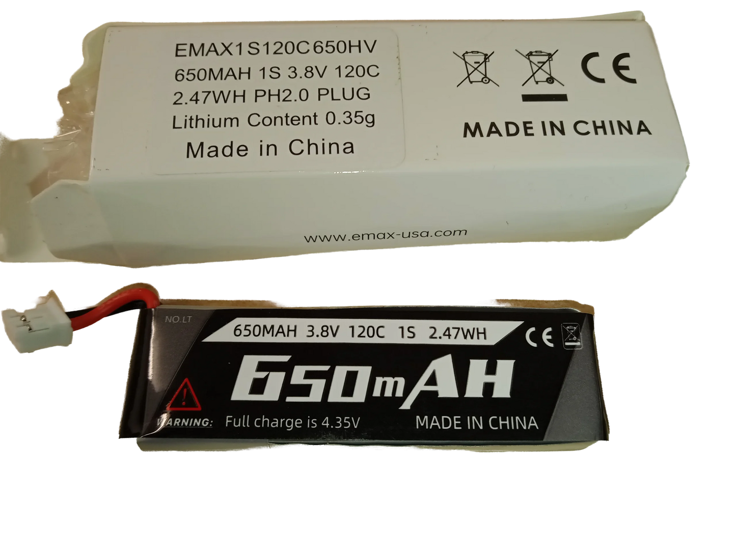 Emax 1S HV 650Mah Battery PH2.0