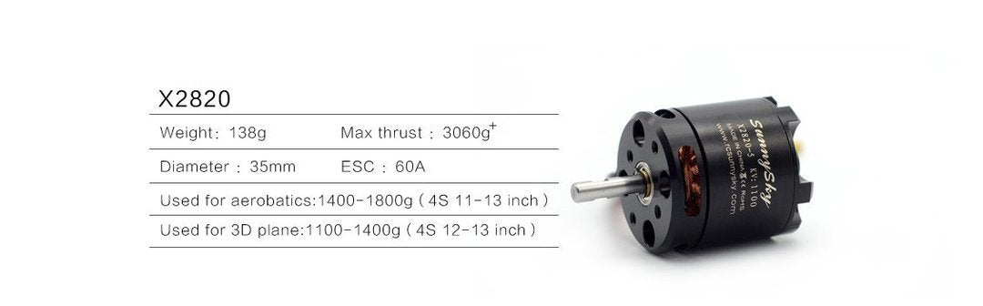 SunnySky X2814 1100KV V3 Brushless Motor