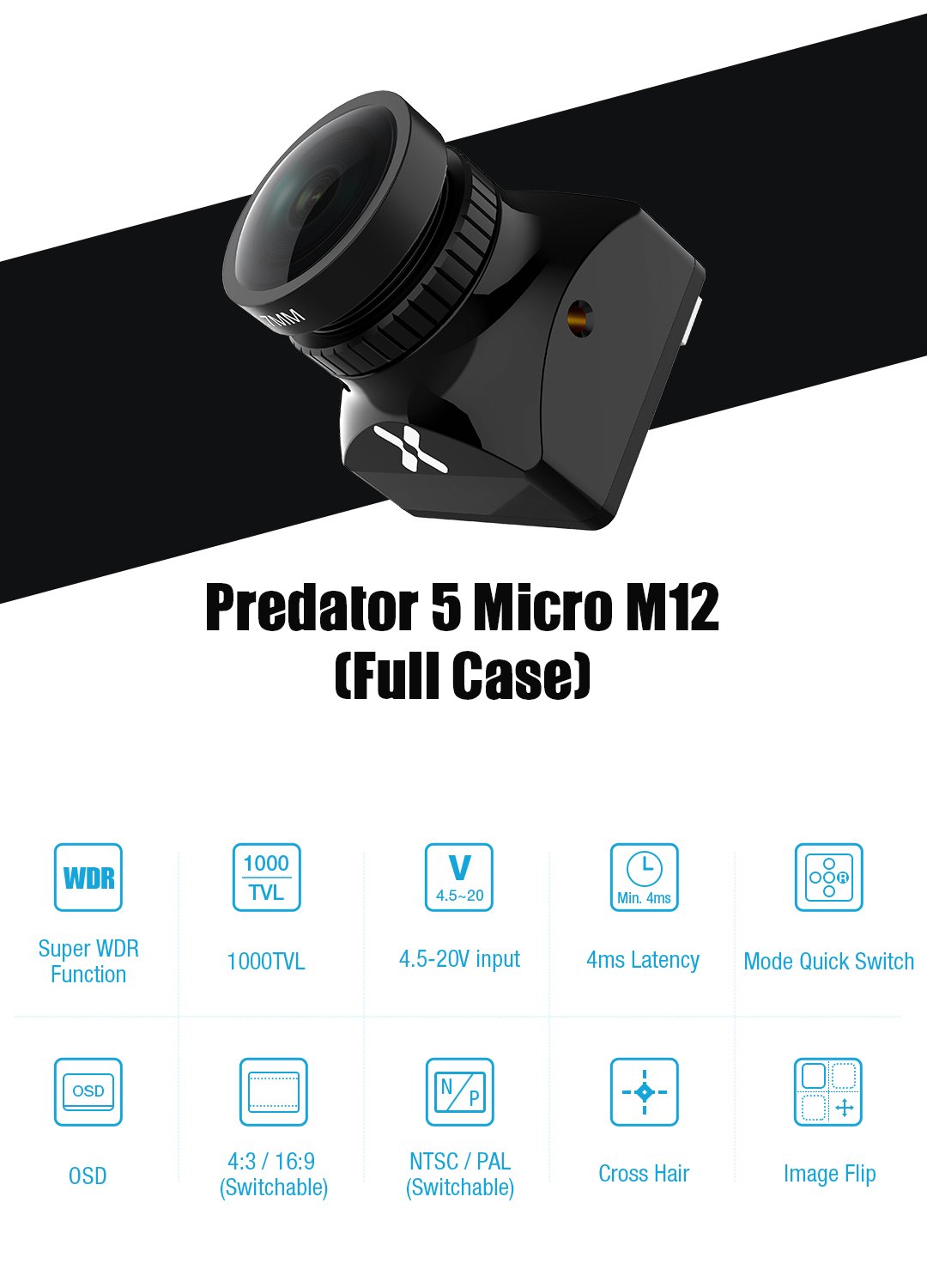 Foxeer Predator Micro V5 (M12 1.7mm) FPV Camera