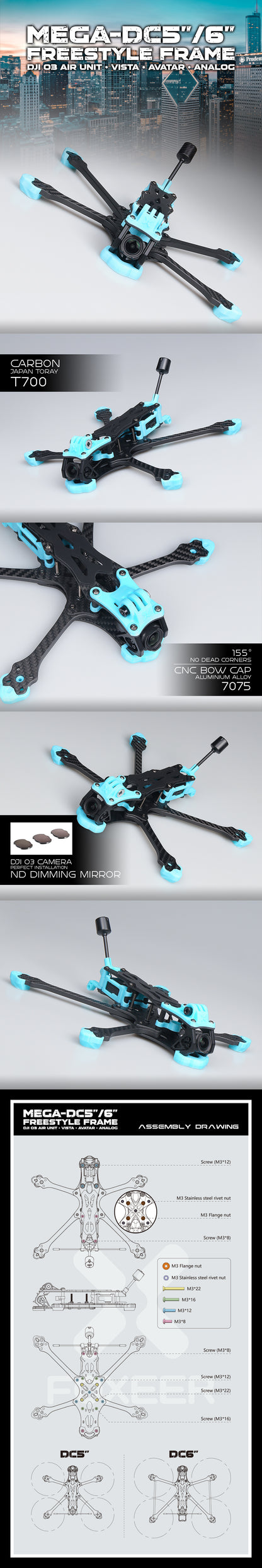 Foxeer Mega 5" DC HD Freestyle Frame