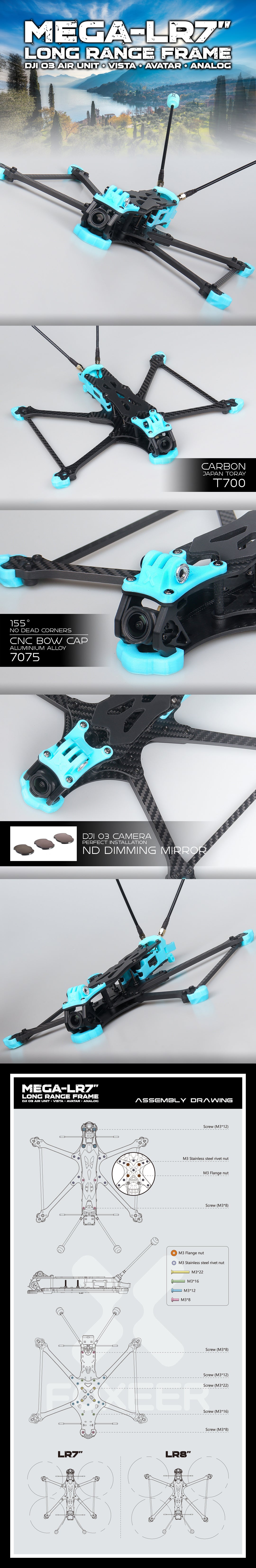 Foxeer Mega 7" FR DC HD Long Range Freestyle Frame