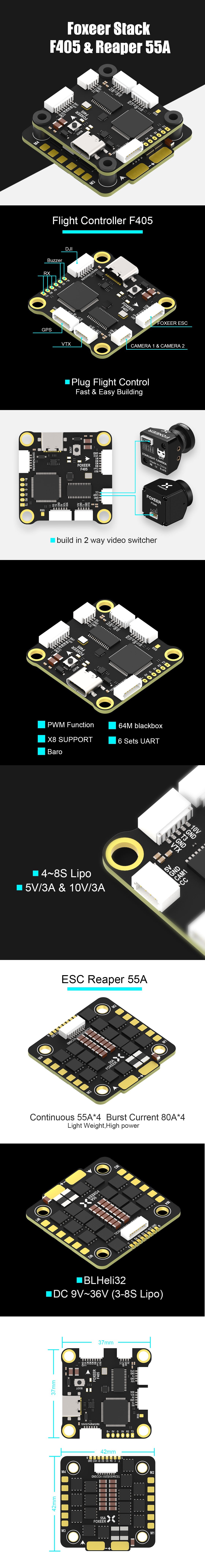 Foxeer F405 V2 Flight Controller 8S