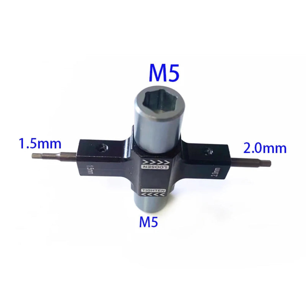 M5 One-Way Bearing Prop Wrench & 1.5mm/2.0mm Hex Multi-Tool