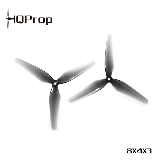 HQProp 8x4x3 Grey Propellers (1CW + 1CCW) – Poly Carbonate