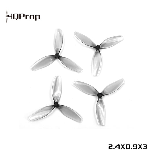 HQProp 2.4X0.9X3 grey tri-blade propellers