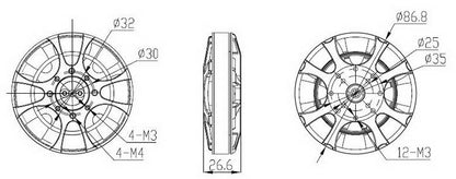 BE8108-16-100kv Motor for heavy lift drones or gimbals