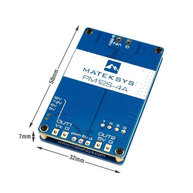 Matek Power Module PM12S-4A 9-55V Dual Step-Down Voltage Regulators with TVS Protection