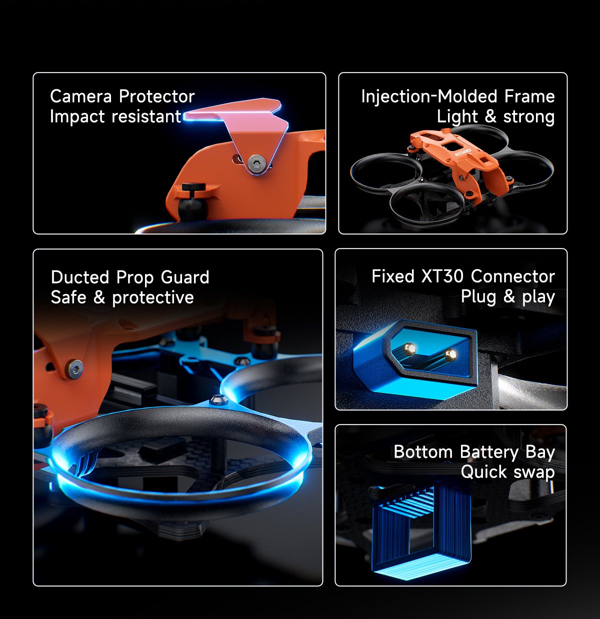 GEPRC GEP-DS16 (Darkstar 16) 1.6-inch CineWhoop Frame for DJI O4 Air Unit