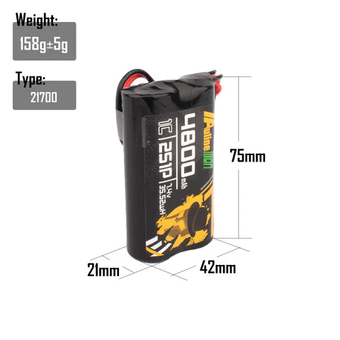 Auline 7.4V 2S 4800mAH 1C Li-Ion Battery for R/C Transmitter - XT30