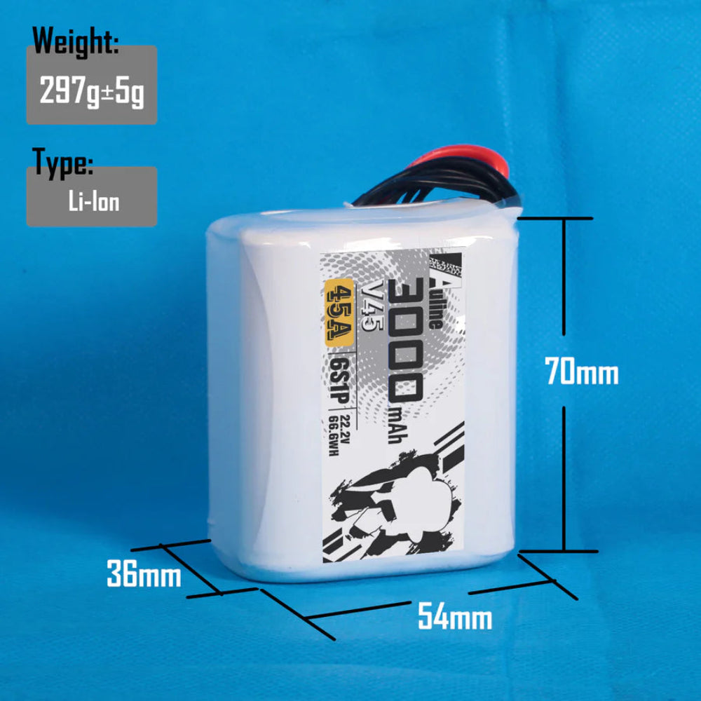 Auline V45 18650 3000MAH 6S  Li-Ion Battery 22.2V 45A XT60