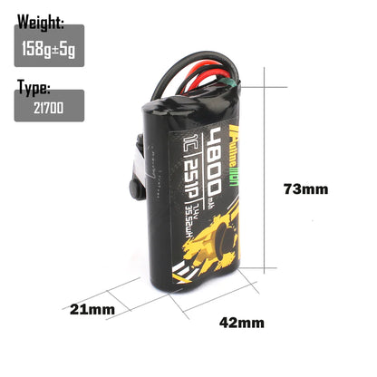 Auline 7.4V 2S 4800mAH 1C Li-Ion Battery for FPV Goggles - XT30 & Barrel Jack