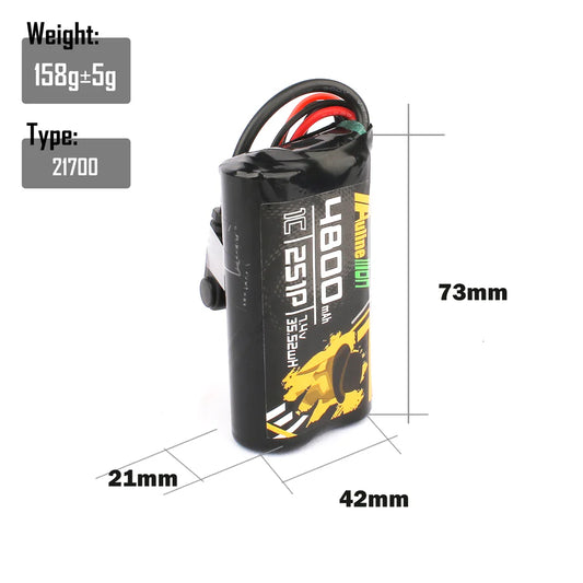 Auline 7.4V 2S 4800mAH 1C Li-Ion Battery for FPV Goggles - XT30 & Barrel Jack