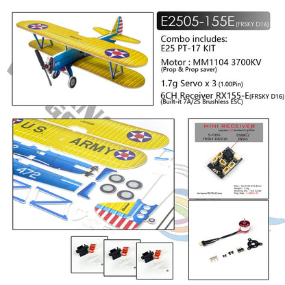Dancing Wings E25 450mm PT-17 R/C Aircraft Kit