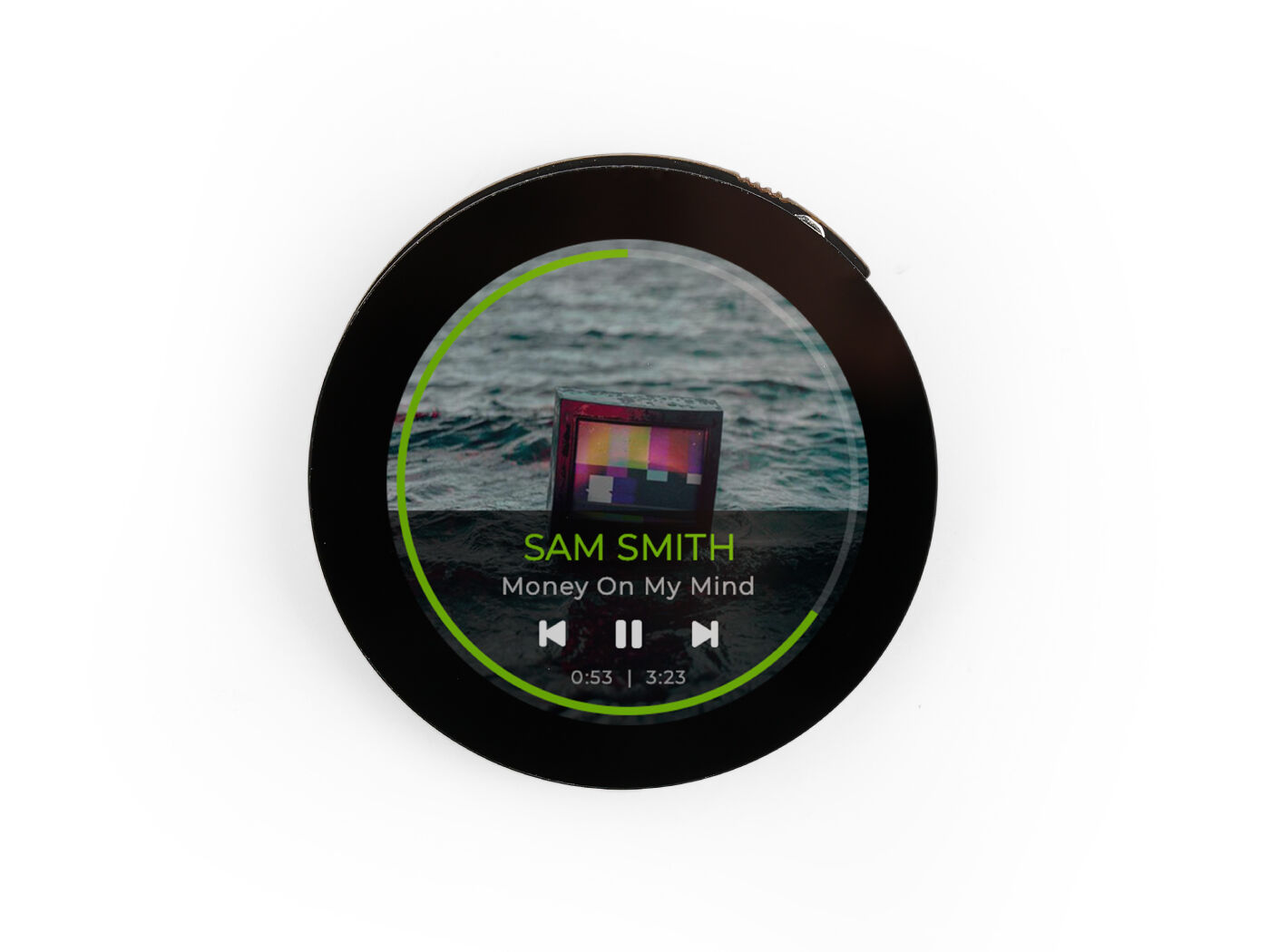 Music album cover with 'Sam Smith' and 'Money On My Mind' on a white background