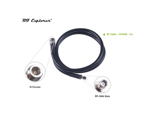 RF Cable N Female to RP-SMA Male-CFD400-Black-1m