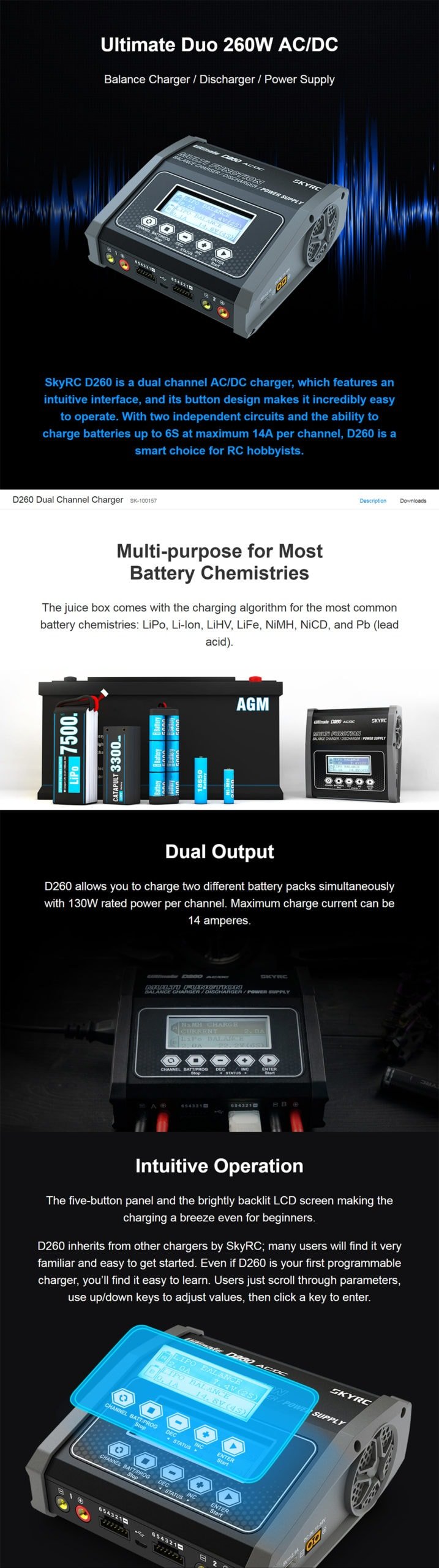 SkyRC D260 Dual Channel Battery Charger