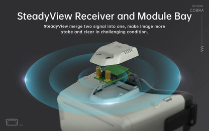 Skyzone Cobra X V4 LCD 5.8GHz FPV Goggles w/ SteadyView Receiver