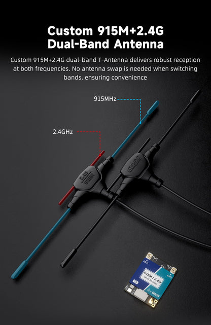 GEPRC C3 Gemini Xrossband ELRS Receiver (Dual-Band 915MHz/2.4GHz)