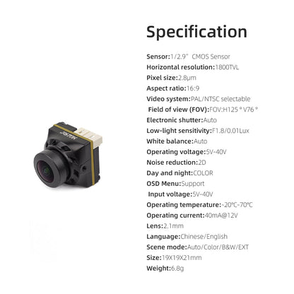 HGLRC L-Series 1200TVL FPV Camera - Low Latency Night Vision Edition