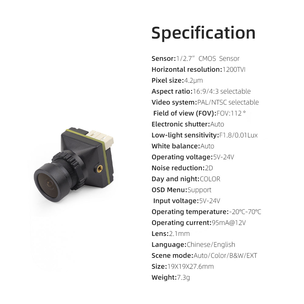 HGLRC L-Series 1200TVL FPV Camera - Low Latency Night Vision Edition