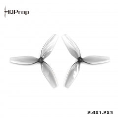 HQProp 2.4x1.2x3 Grey Tri-Blade Propellers - 1.4mm Shaft (2CW+2CCW)