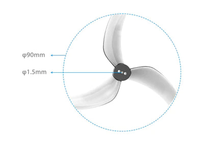 GemFan D90S 3-Blade Propellers (1.5mm Shaft) (4pc)