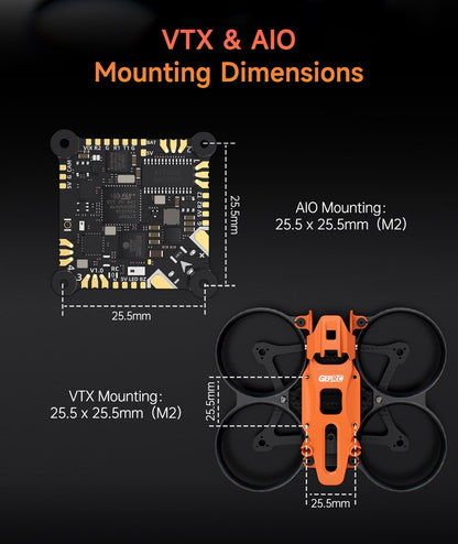 GEPRC GEP-DS16 (Darkstar 16) 1.6-inch CineWhoop Frame for DJI O4 Air Unit