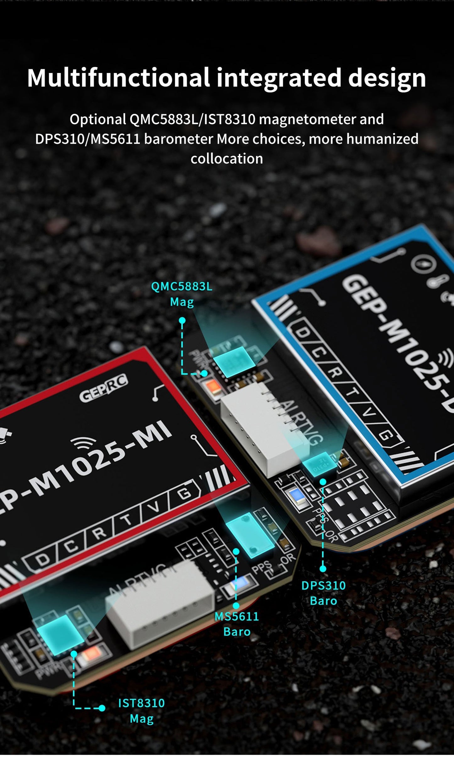 Module GPS GEPRC GEP-M1025 M10 (Options Magnétomètre et Baromètre)